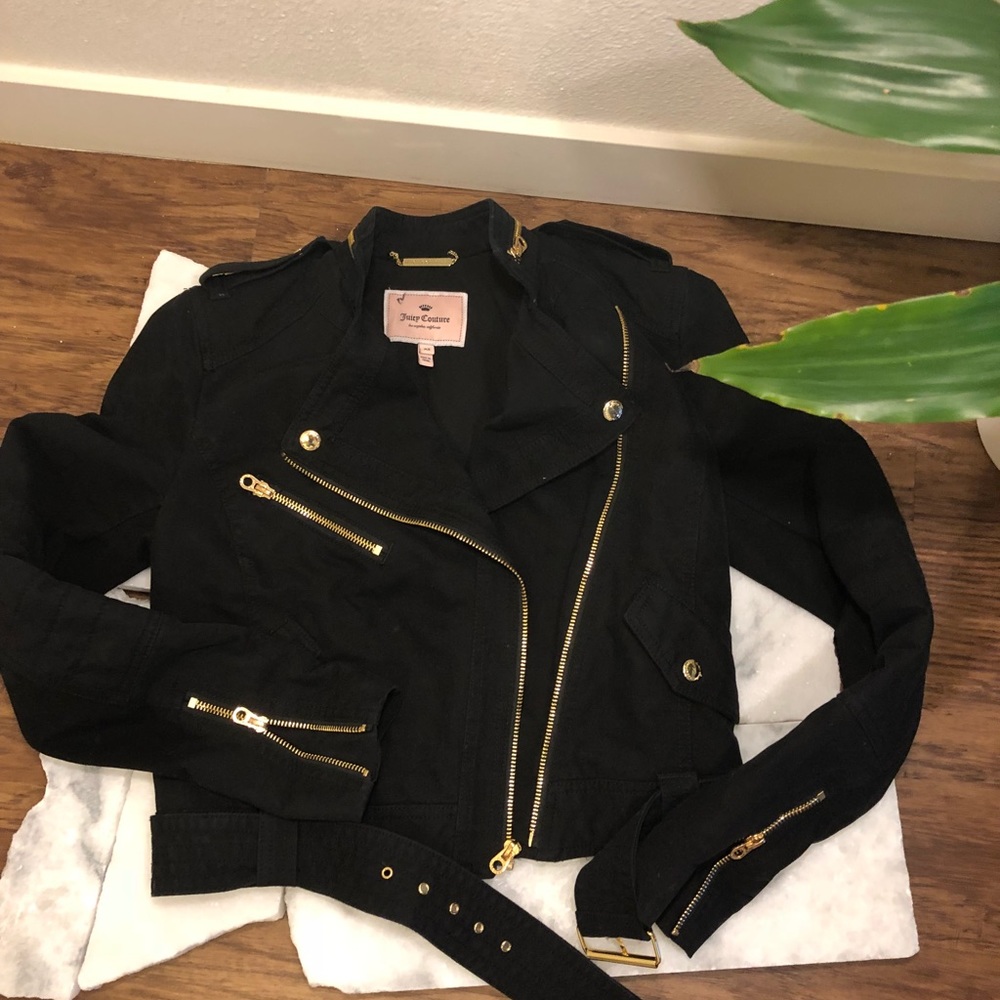 Juicy Couture Black biker  jacket- staple. - Picture 2 of 4